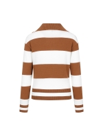Color Block Half Zip-up Sweater_Camel (QW0DNI31660)