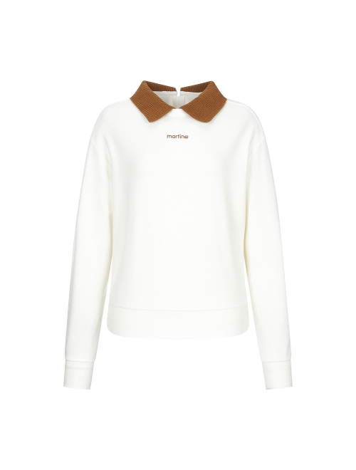 Knit Collar Back Zip-up Shirts_O/White (QW0DKS40330)