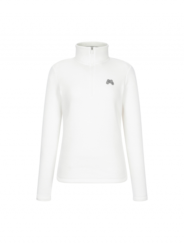 Half Zip-up Collar Shirts_O/White (QW0DKS40230)