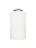 Zip-up Knit Vest_O/White (QW0DVT40130)