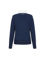 V Color Line Turtle Sweater_Navy (QW0DNI40149)