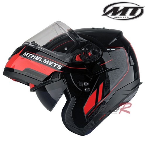 MT ATOM SV 레이스라인 아톰 유광블랙레드 시스템 오토바이 헬멧 핀락증정