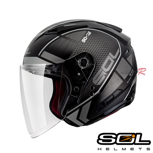 [SOL] SO-7E 스타 무광 블랙실버 오픈페이스 헬멧